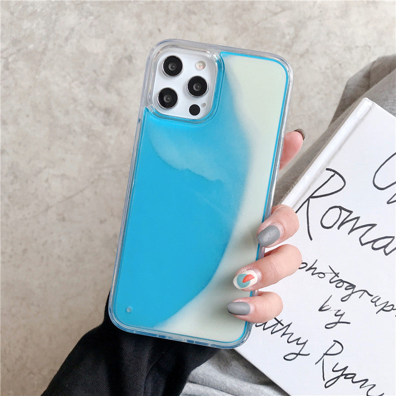 Solid Color Liquid Sand Glow iPhone Case