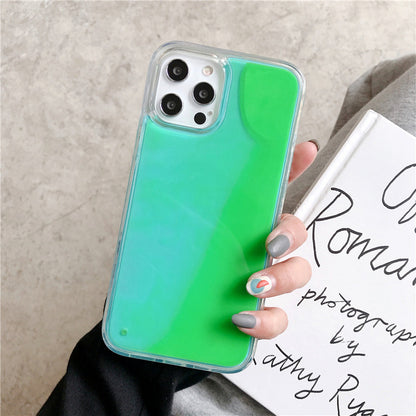 Solid Color Liquid Sand Glow iPhone Case