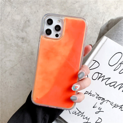 Solid Color Liquid Sand Glow iPhone Case