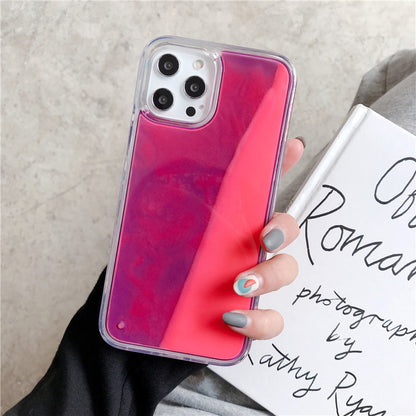 Solid Color Liquid Sand Glow iPhone Case