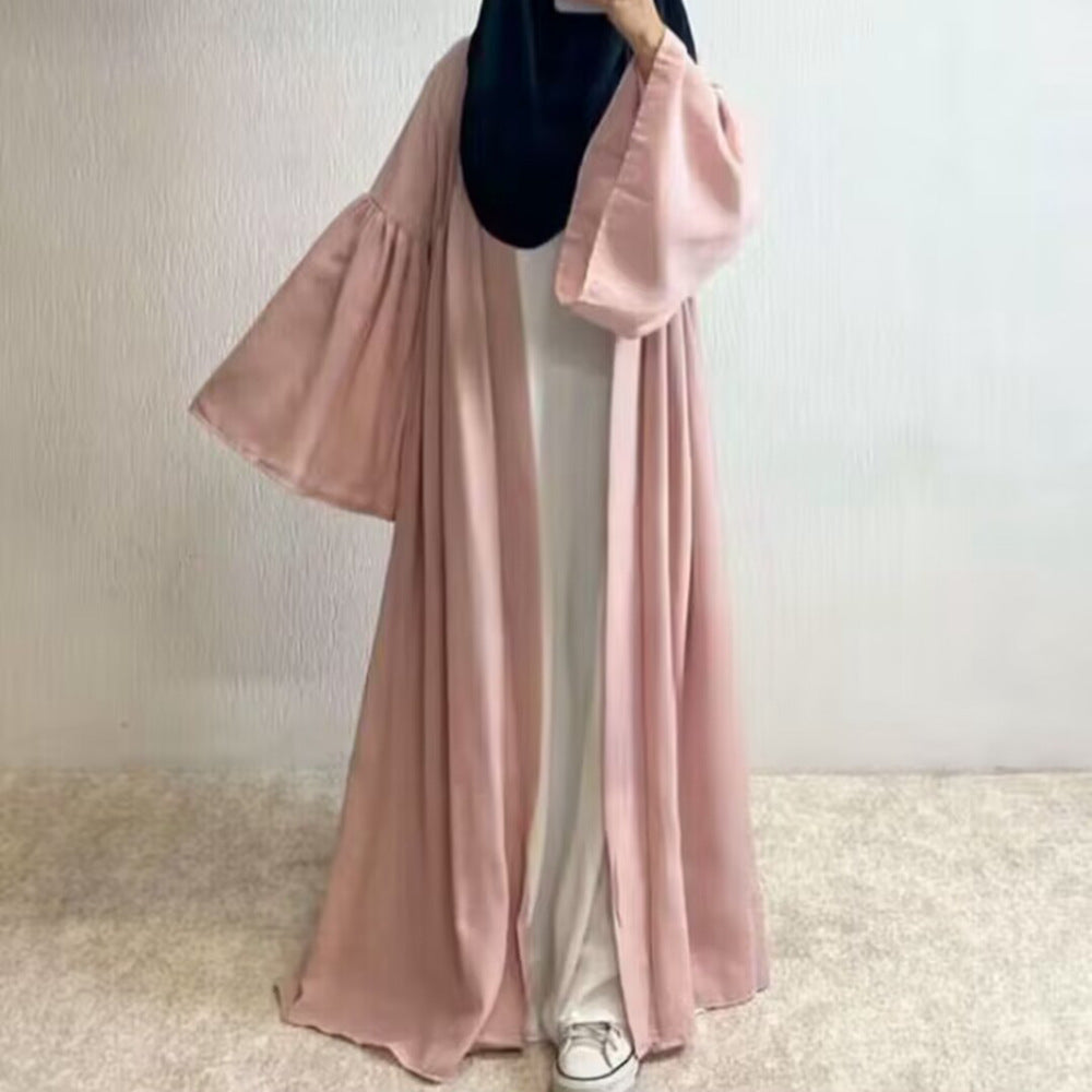 Solid Color Loose Bell Sleeve Jacket