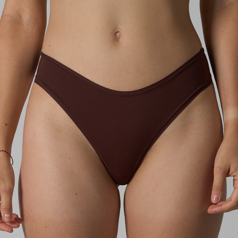 Solid Color Low-Waist Women's Thong Underwear