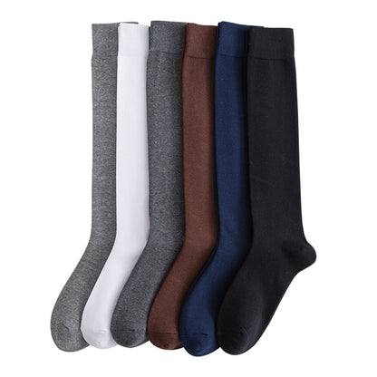 Solid-color men's high-topped socks for autumn and winter