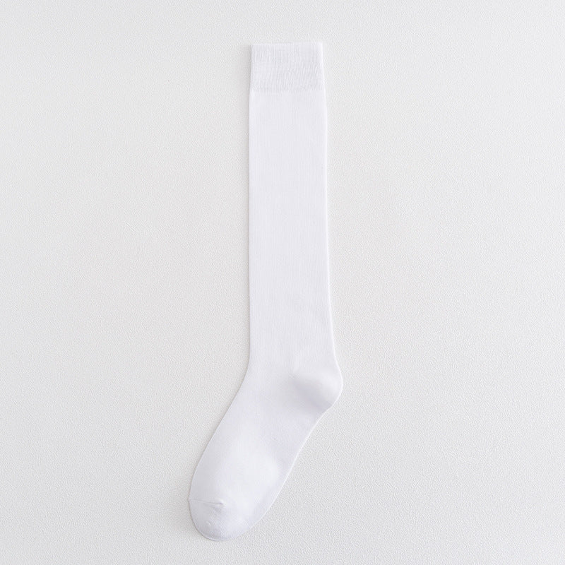 Solid-color men's high-topped socks for autumn and winter
