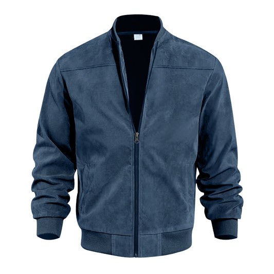 Solid color men's zip-up jacket