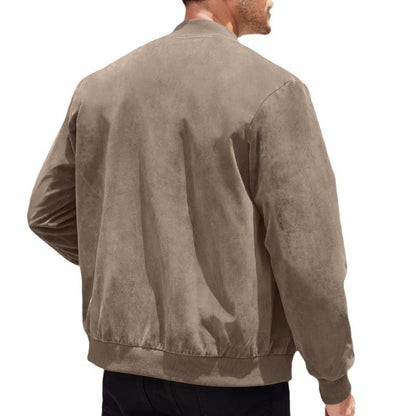 Solid color men's zip-up jacket