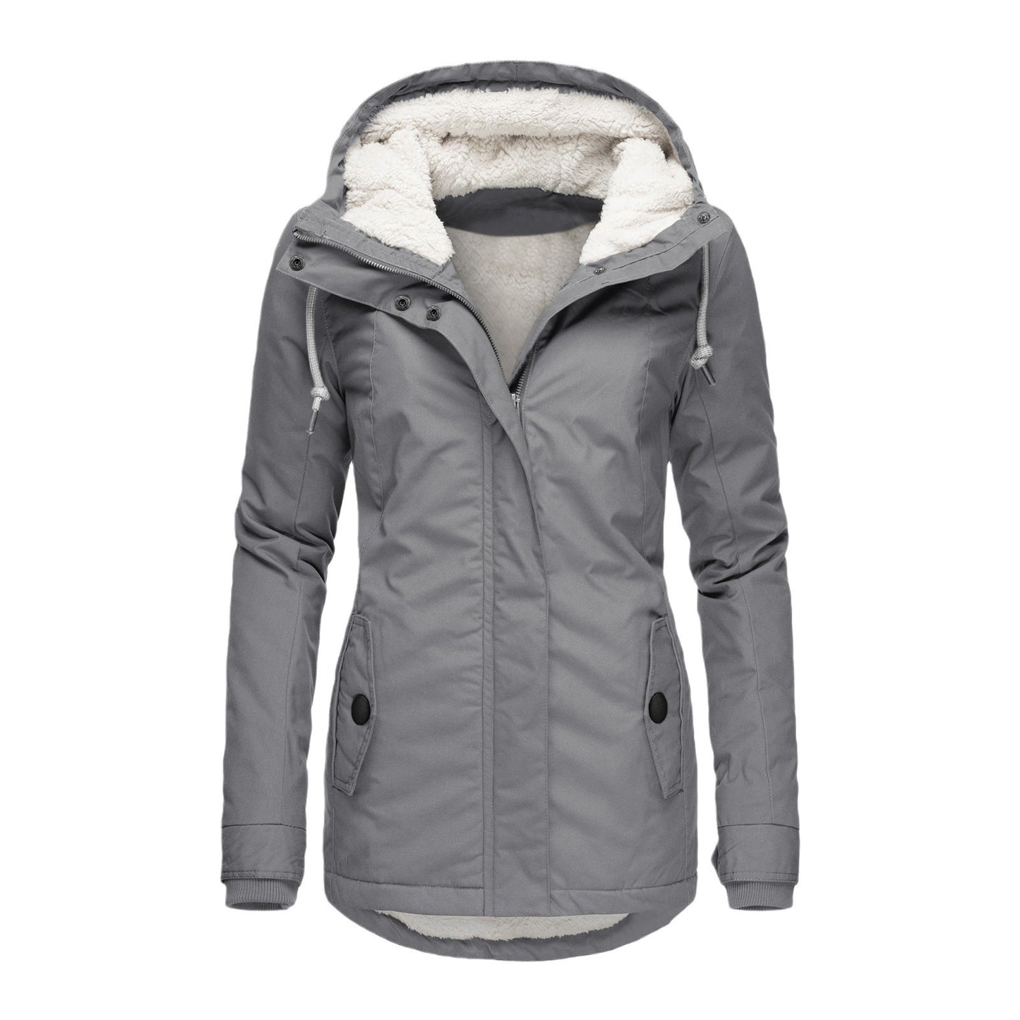 Solid Color Mid-Length Coat