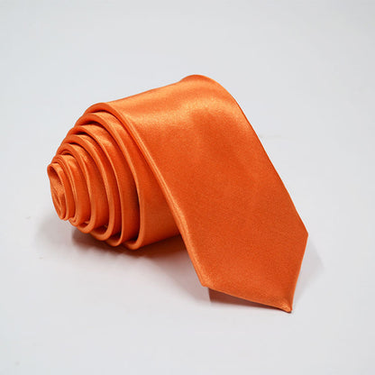 Solid color narrow tie men's hand-tied tie