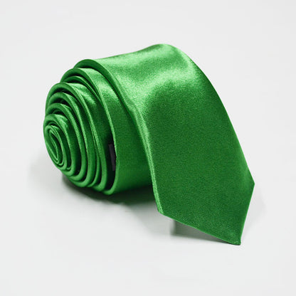Solid color narrow tie men's hand-tied tie