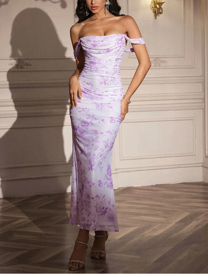 Solid Color One-Neck Hip-Hugging Dress