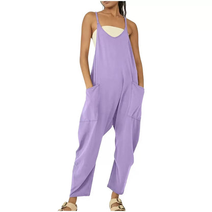 Solid-color overalls
