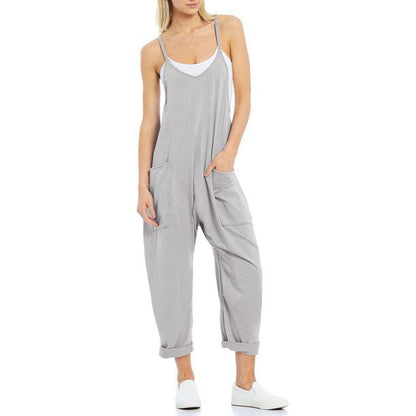 Solid-color overalls
