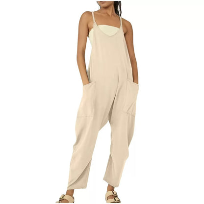 Solid-color overalls