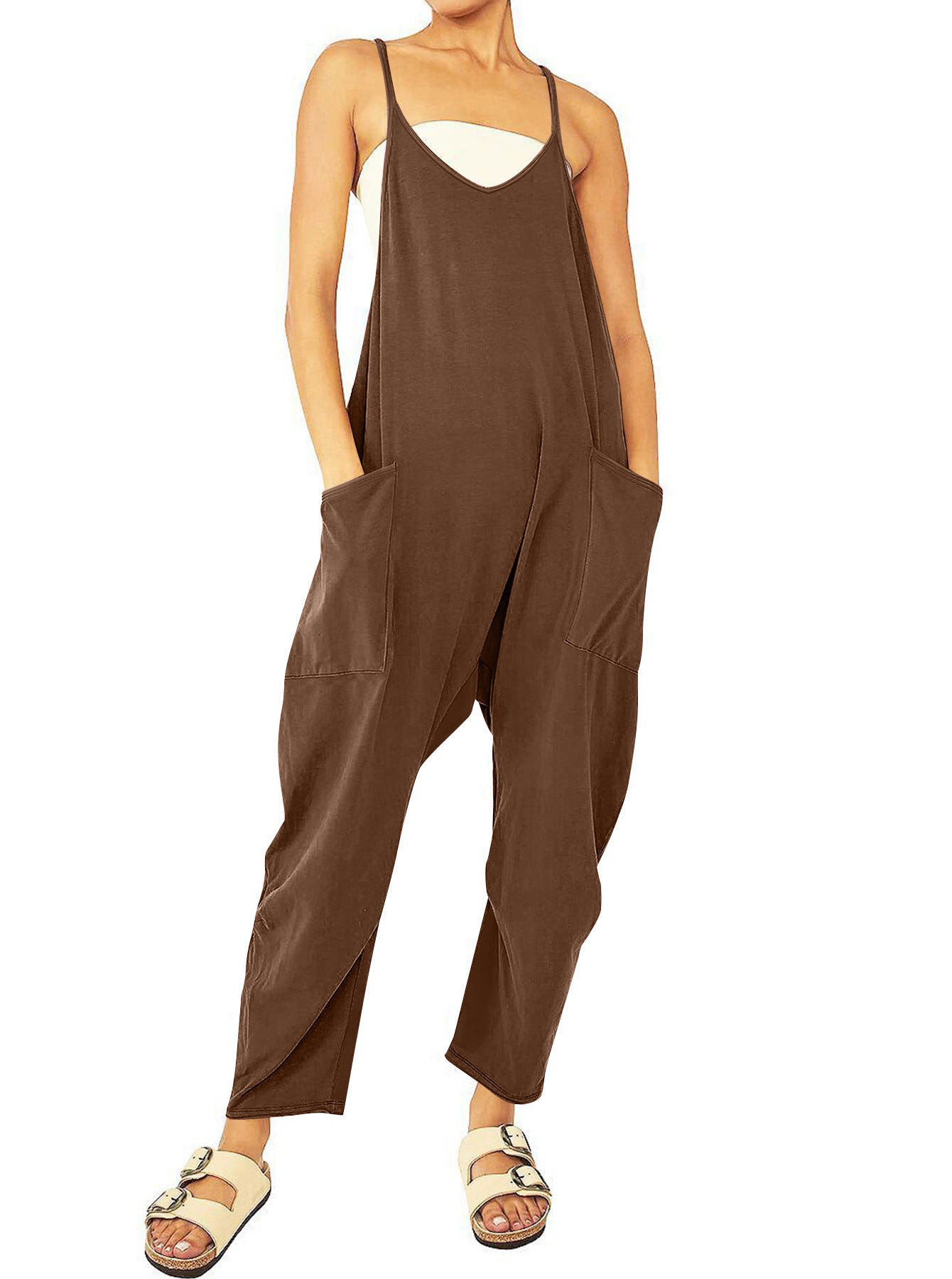 Solid-color overalls