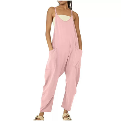 Solid-color overalls