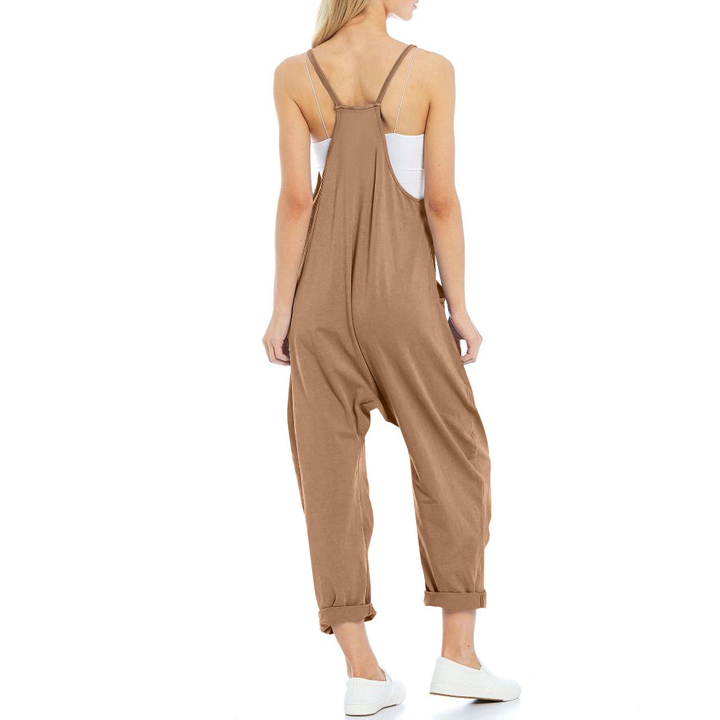 Solid-color overalls