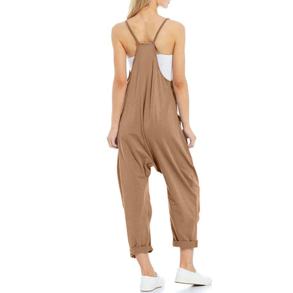 Solid-color overalls