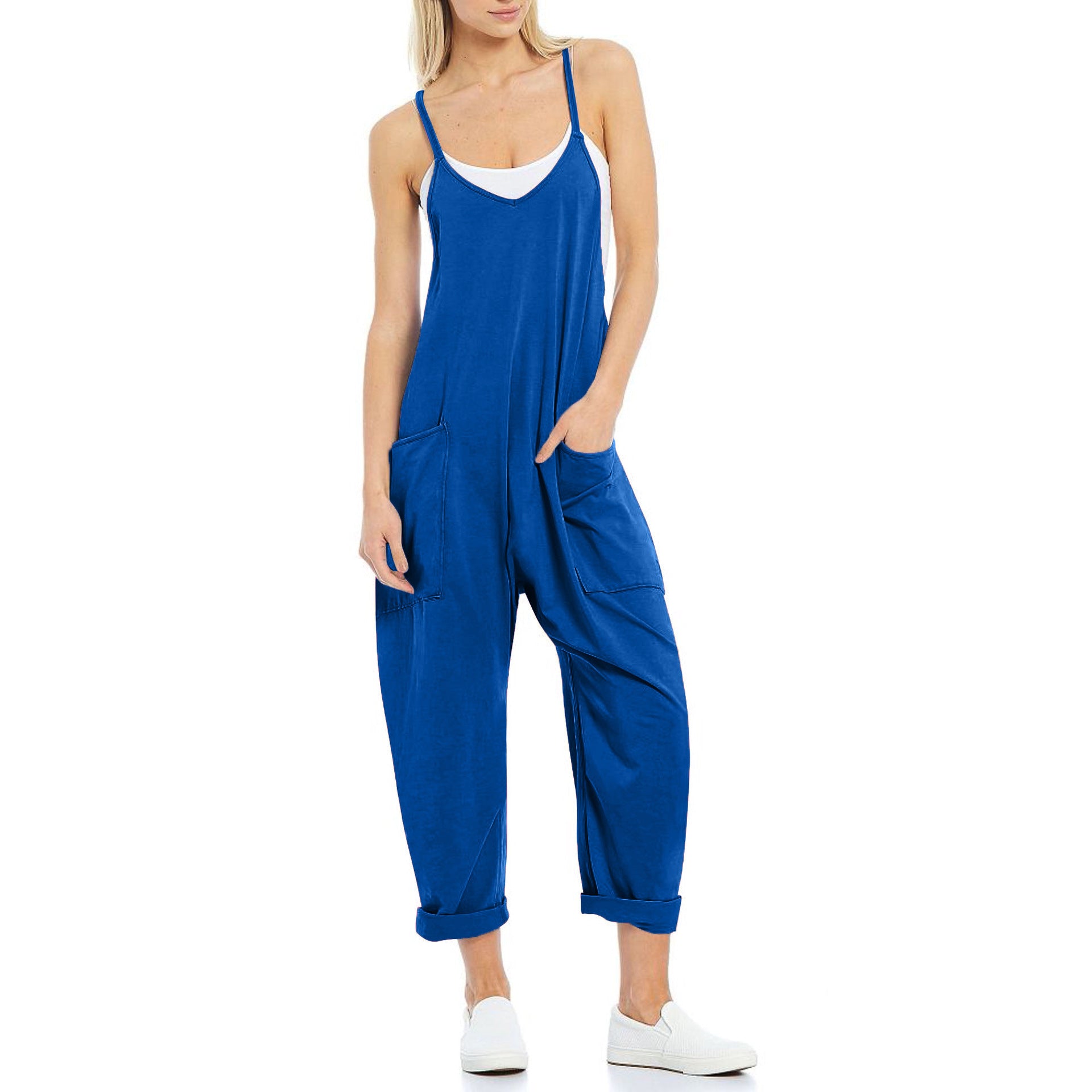Solid-color overalls