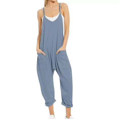 Solid-color overalls