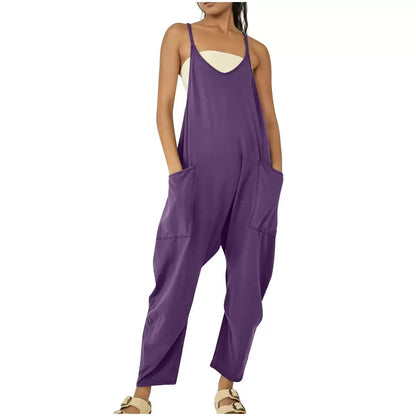 Solid-color overalls