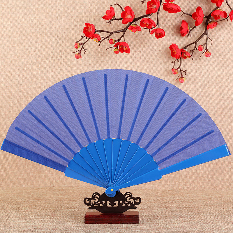 Solid Color Plastic Folding Fan