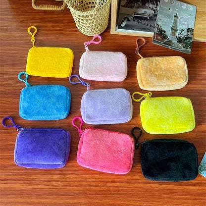 Solid Color Plush Coin Purse