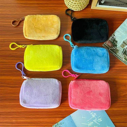 Solid Color Plush Coin Purse