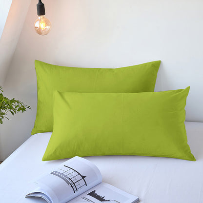 Solid-color pocket pillow cover