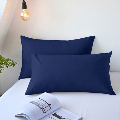 Solid-color pocket pillow cover