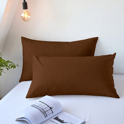 Solid-color pocket pillow cover