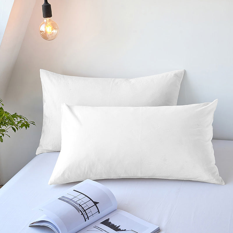 Solid-color pocket pillow cover