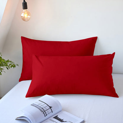 Solid-color pocket pillow cover