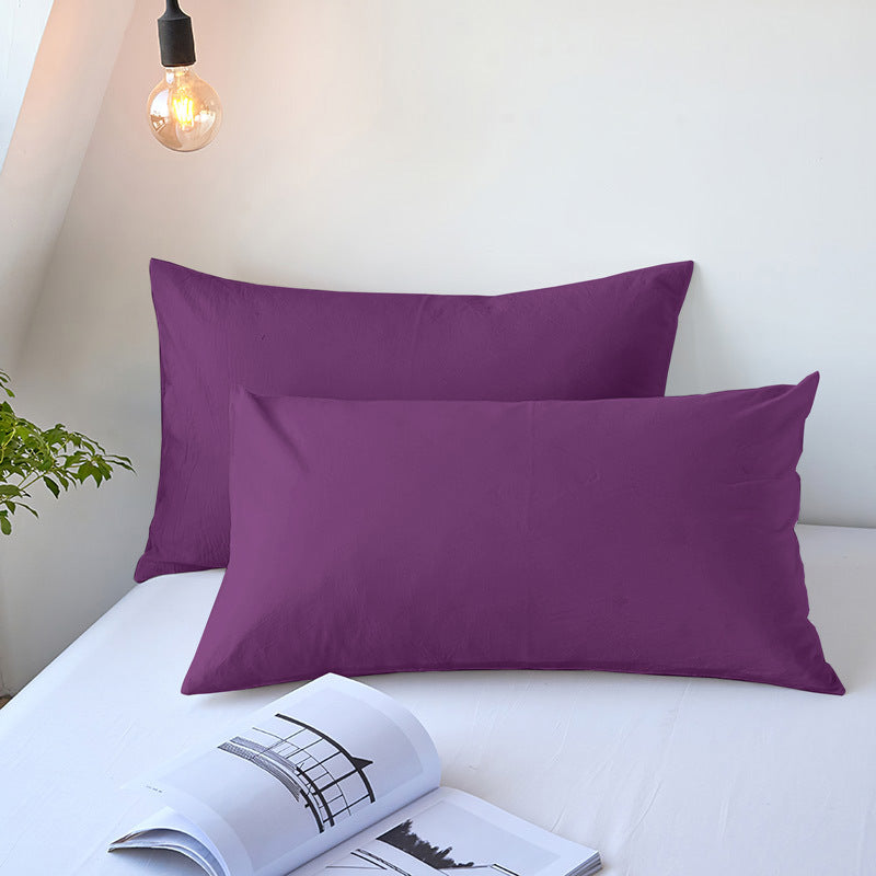 Solid-color pocket pillow cover