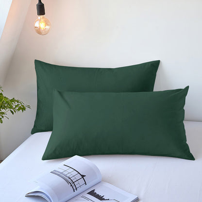 Solid-color pocket pillow cover
