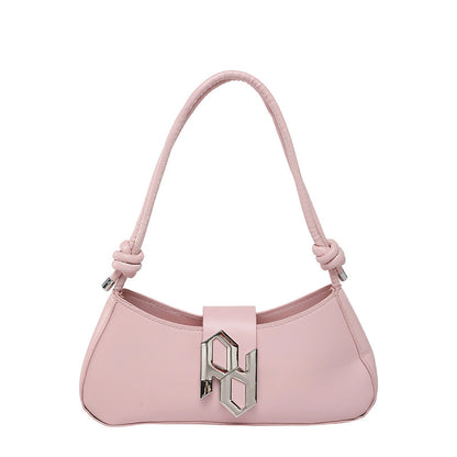 Solid-color PU single-shoulder underarm bag