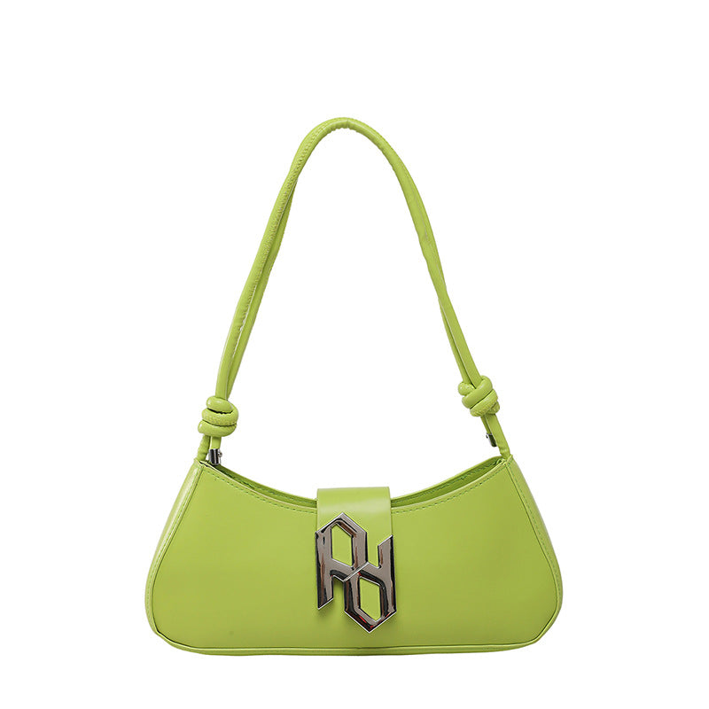 Solid-color PU single-shoulder underarm bag