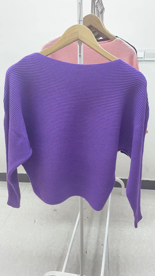Solid Color Pullover Short Long Sleeve Knit Base Shirt