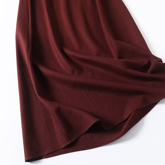 Solid-color pullover sleeveless long dress