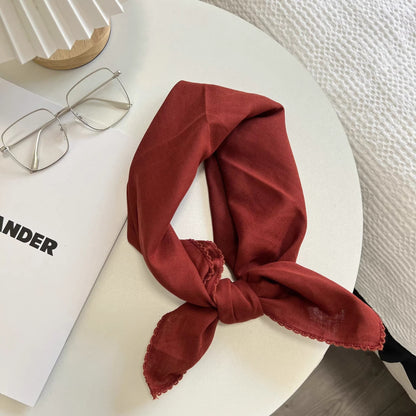 Solid Color Retro Silk Scarf