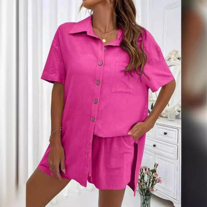 Solid-color shirt set