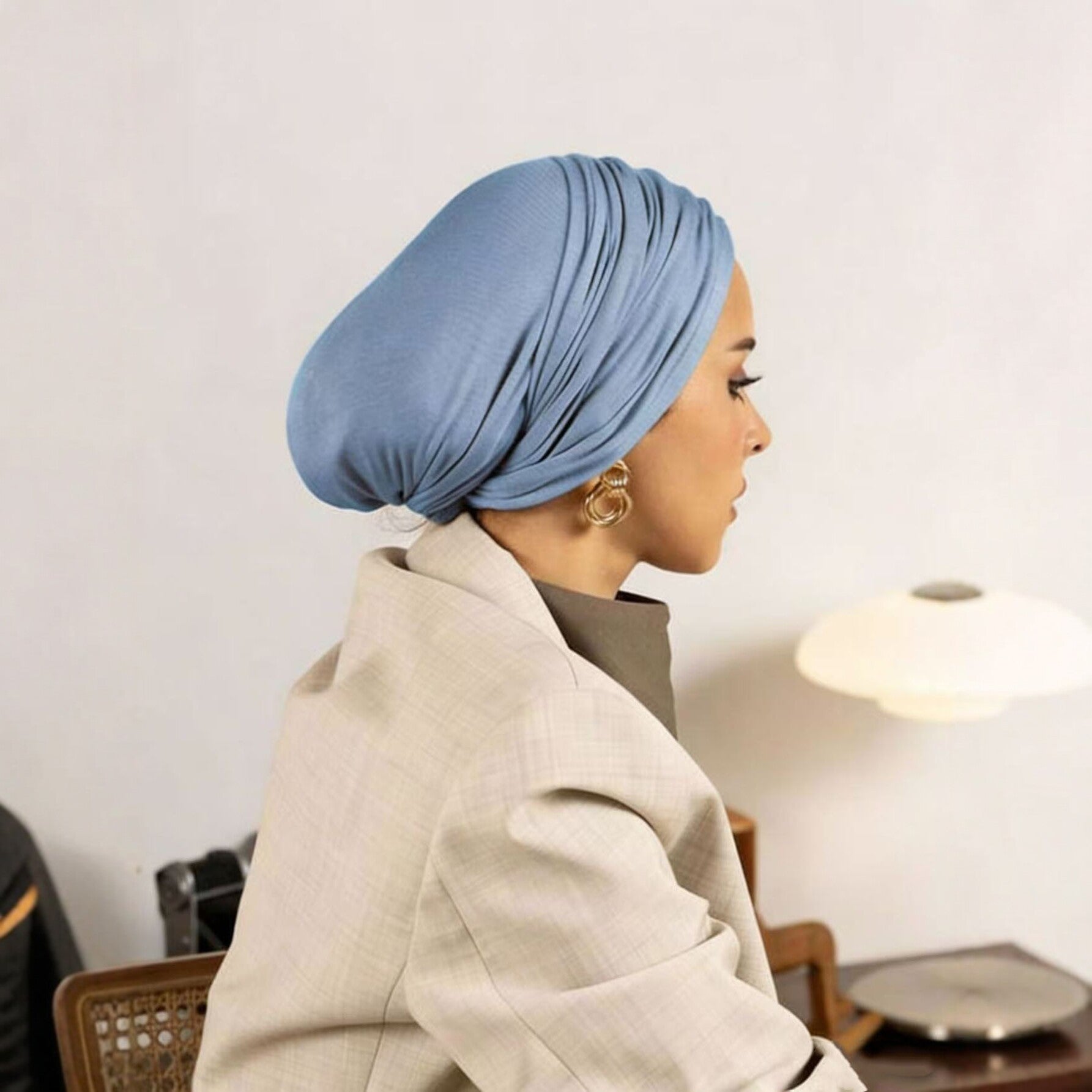 Solid Color Silk Cotton Headscarf