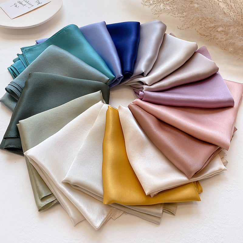 Solid-color silk scarf