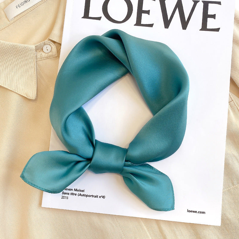 Solid-color silk scarf
