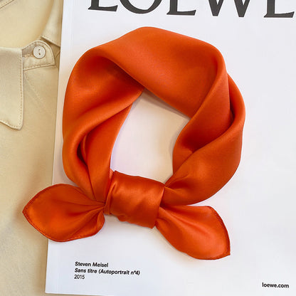 Solid-color silk scarf