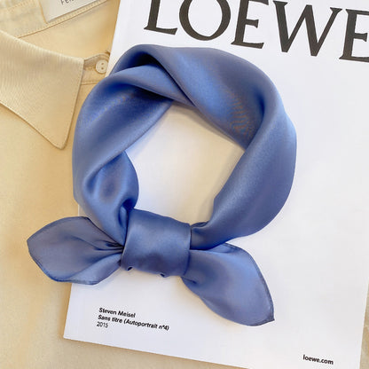 Solid-color silk scarf