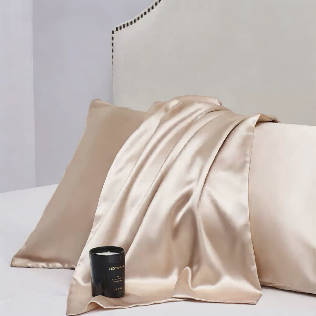 Solid Color Simulated Silk Pillowcase