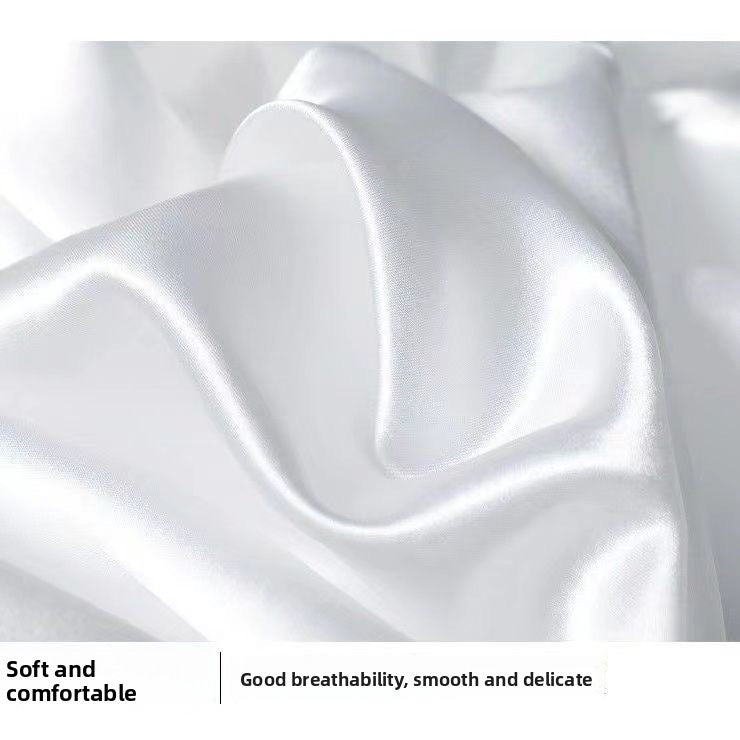 Solid Color Simulated Silk Pillowcase