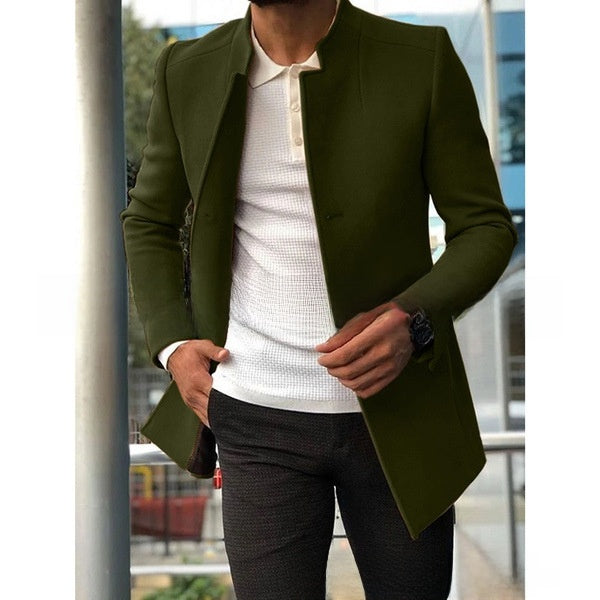 Solid color slim-fit woolen fabric