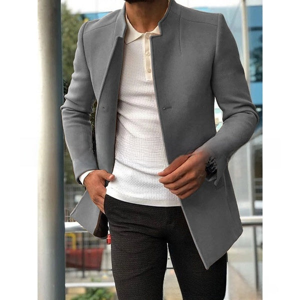 Solid color slim-fit woolen fabric