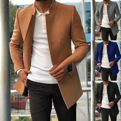 Solid color slim-fit woolen fabric